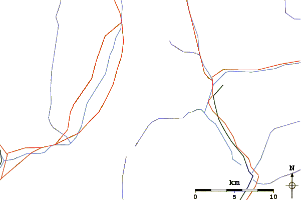 Roads and rivers around Piz de Setag