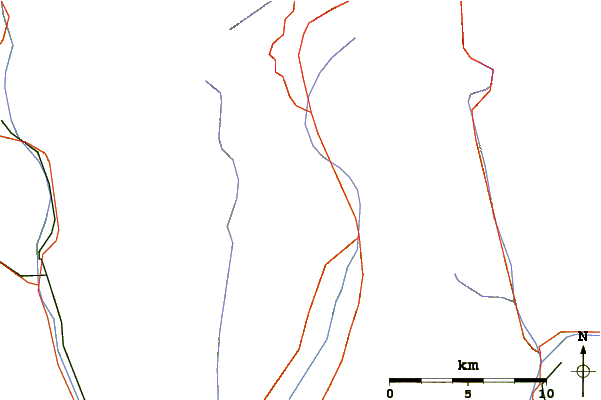 Roads and rivers around Piz de Trescolmen