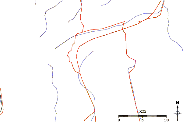 Roads and rivers around Piz de la Lumbreida