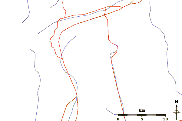 Roads and rivers around Piz di Pian