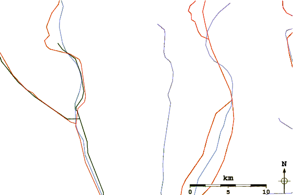 Roads and rivers around Piz di Strega