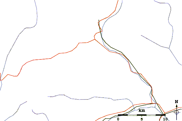 Roads and rivers around Pizzo Alzasca