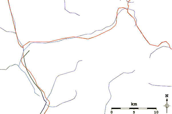 Roads and rivers around Pizzo Badile