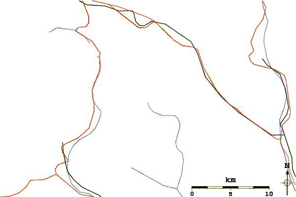 Roads and rivers around Pizzo Barone