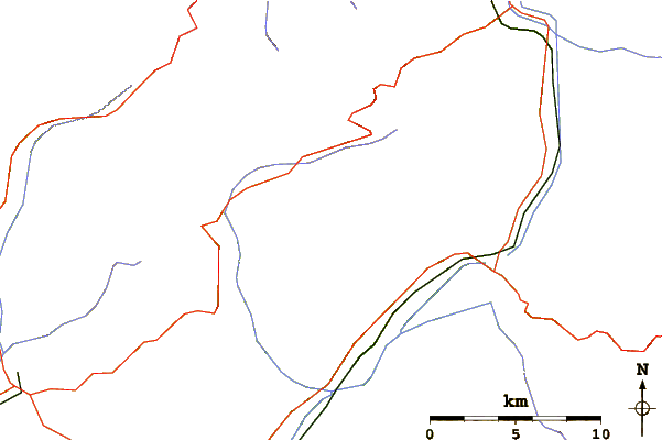 Roads and rivers around Pizzo Camino