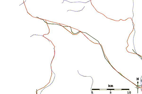 Roads and rivers around Pizzo Campolungo