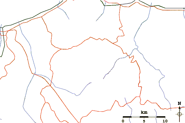 Roads and rivers around Pizzo Carbonara