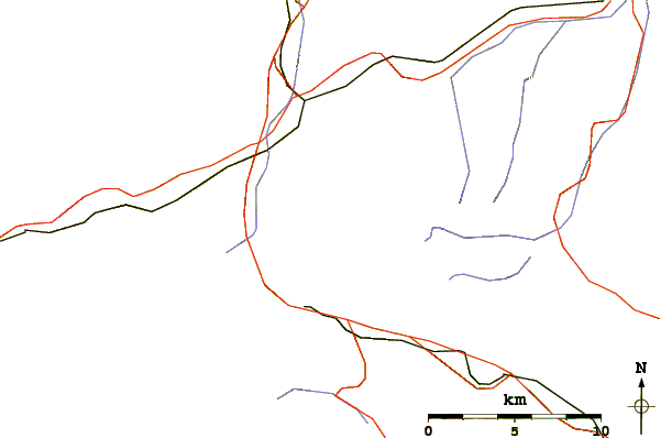 Roads and rivers around Pizzo Centrale