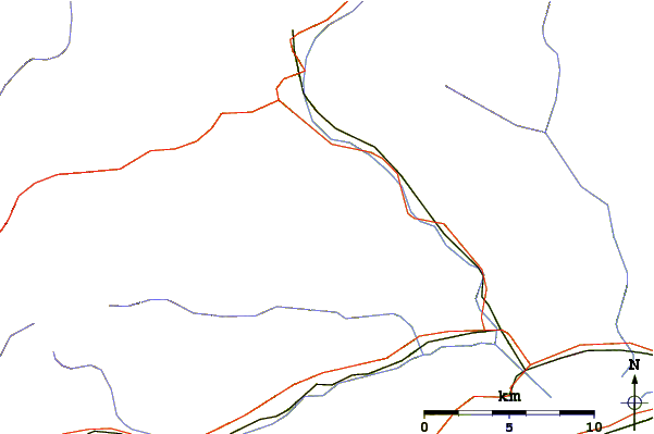 Roads and rivers around Pizzo Cramalina