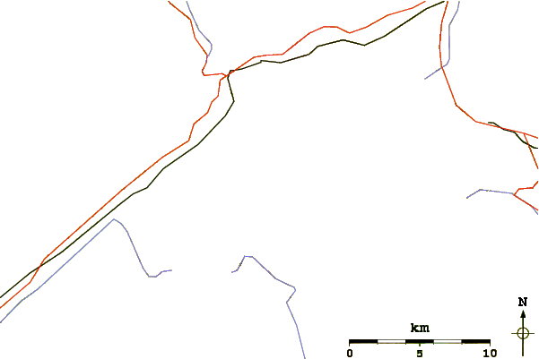 Roads and rivers around Pizzo Gallina