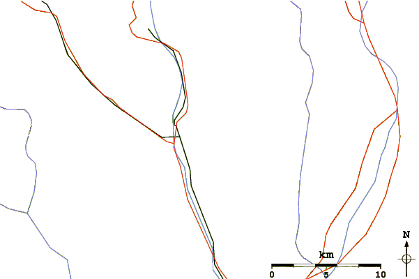 Roads and rivers around Pizzo Magn