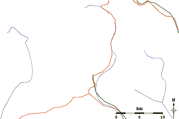 Roads and rivers around Pizzo Malora