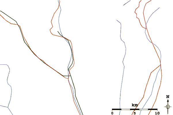 Roads and rivers around Pizzo Muncréch