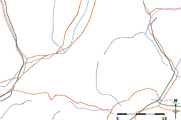 Roads and rivers around Pizzo Paglia