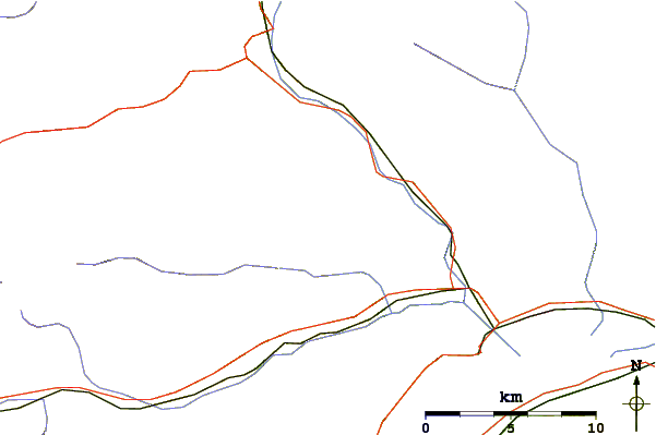 Roads and rivers around Pizzo Peloso