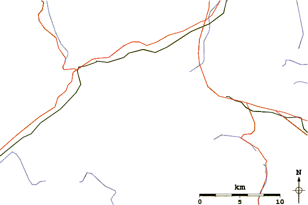 Roads and rivers around Pizzo Pesciora