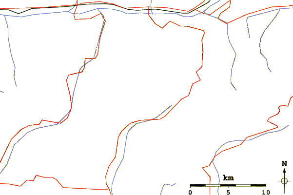 Roads and rivers around Pizzo Redorta