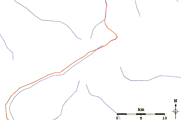 Roads and rivers around Pizzo Rosso di Predoi