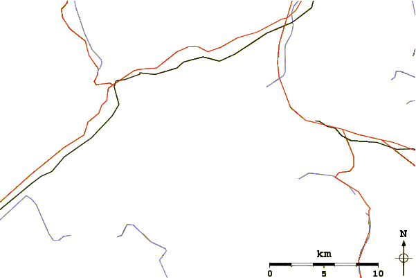 Roads and rivers around Pizzo Rotondo