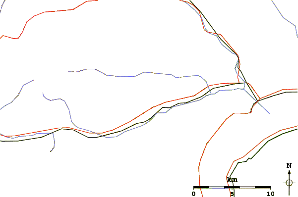 Roads and rivers around Pizzo Ruscada