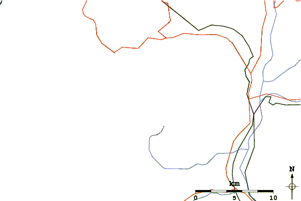 Roads and rivers around Pizzo Straciugo