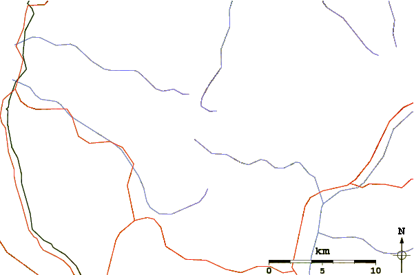 Roads and rivers around Pizzo Tre Signori