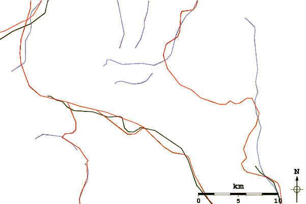 Roads and rivers around Pizzo del Sole