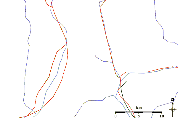 Roads and rivers around Pizzo del Torto