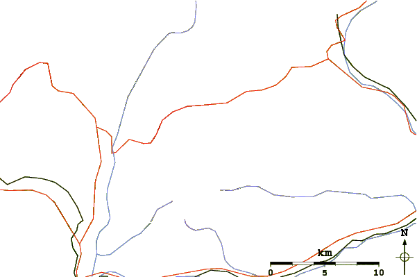 Roads and rivers around Pizzo dell'Alpe Gelato