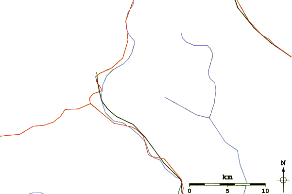 Roads and rivers around Pizzo delle Pecore