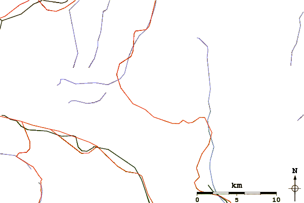 Roads and rivers around Pizzo di Cadrèigh