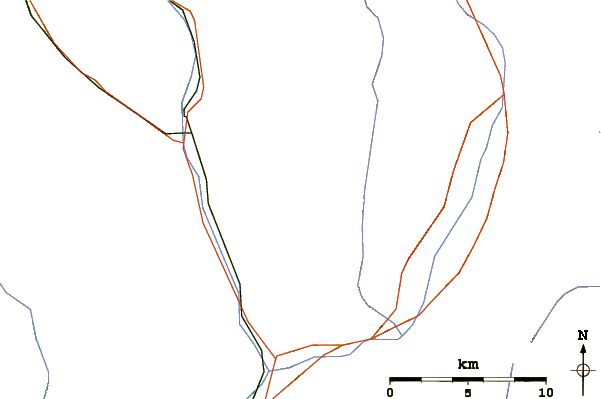 Roads and rivers around Pizzo di Campedell