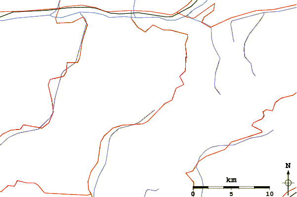 Roads and rivers around Pizzo di Coca