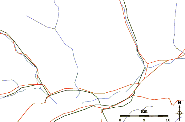 Roads and rivers around Pizzo di Vogorno