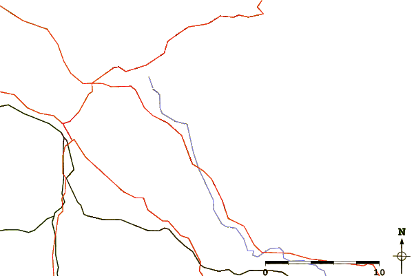 Roads and rivers around Plankenstein (mountain)