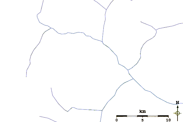 Roads and rivers around Plinth Peak