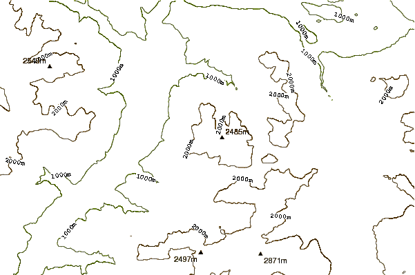 Mountain peaks around Plose