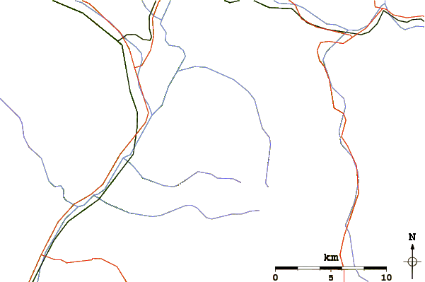 Roads and rivers around Plose
