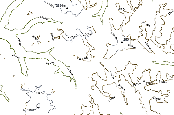 Mountain peaks around Plummer Mountain