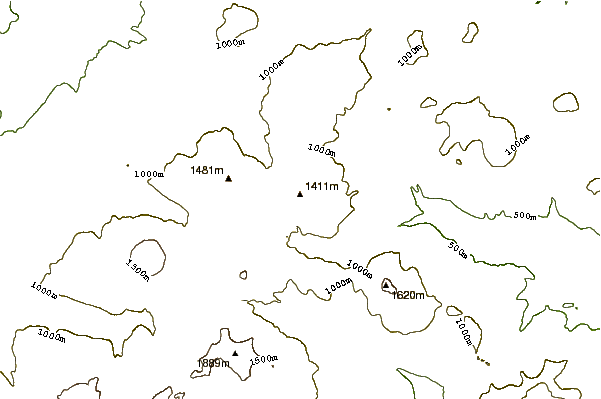 Mountain peaks around Pogranichny Volcano