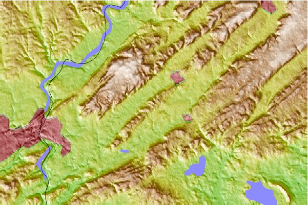 Surf breaks located close to Pohatcong Mountain