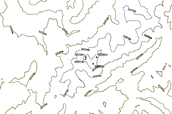 Mountain peaks around Pointe Bayeux