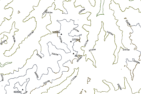 Mountain peaks around Pointe Kurz