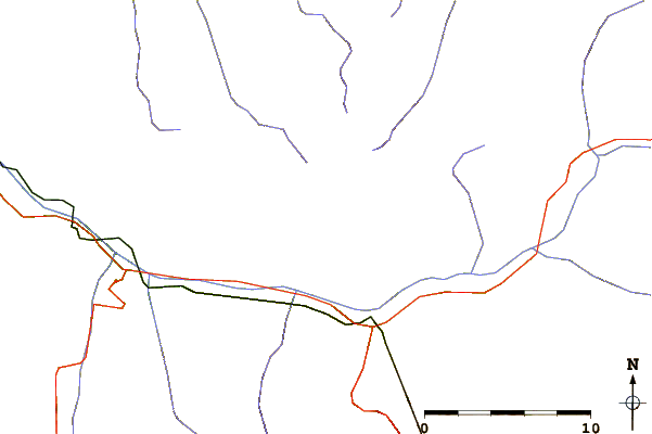 Roads and rivers around Pointe Rénod