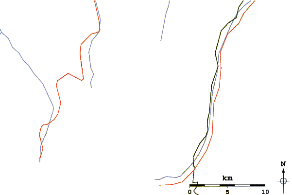 Roads and rivers around Pointe d'Ar Pitetta