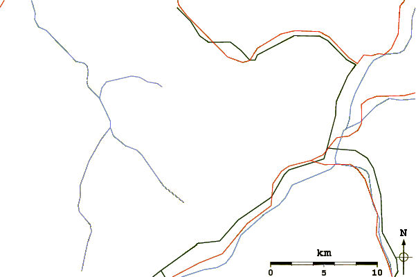 Roads and rivers around Pointe d'Arcalod