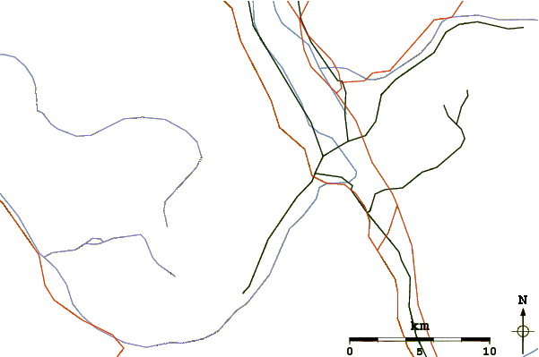 Roads and rivers around Pointe de Bellevue