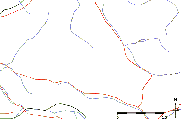 Roads and rivers around Pointe de Chalune