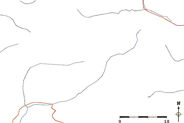 Roads and rivers around Pointe de Méan Martin