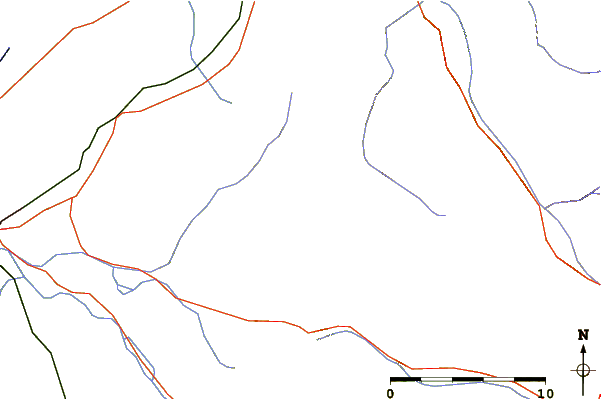 Roads and rivers around Pointe de Miribel